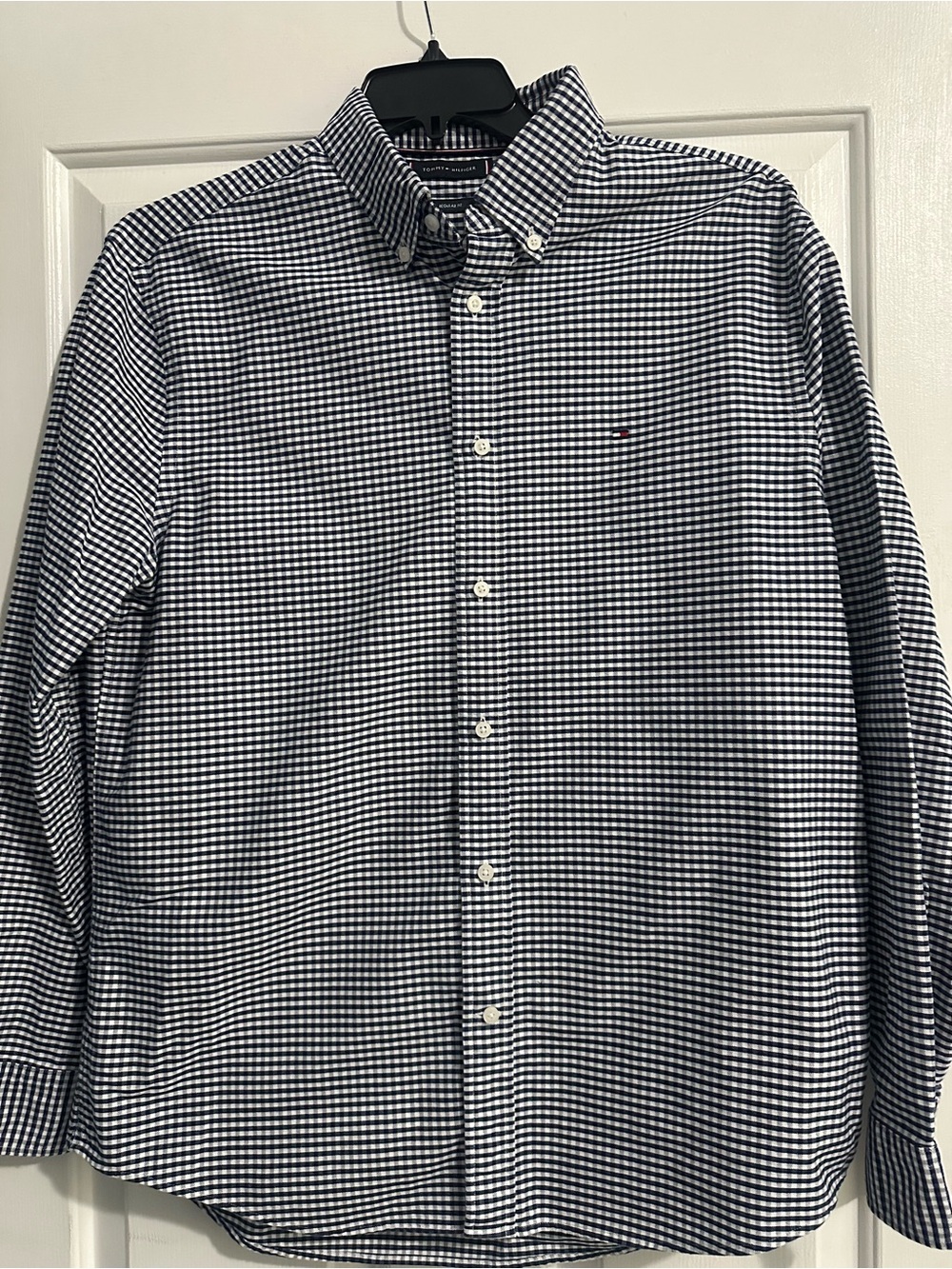 Tommy Hilfiger Navy and White Gingham Button-Down Shirt